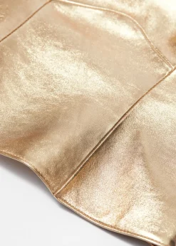 Store & Other Stories Metallic Leather Bustier Gold