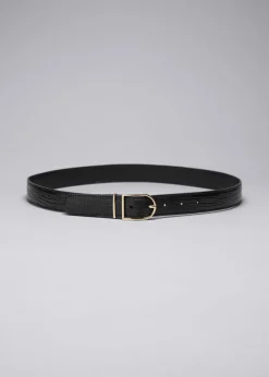 Clearance & Other Stories Mid-Waist Leather Belt Black