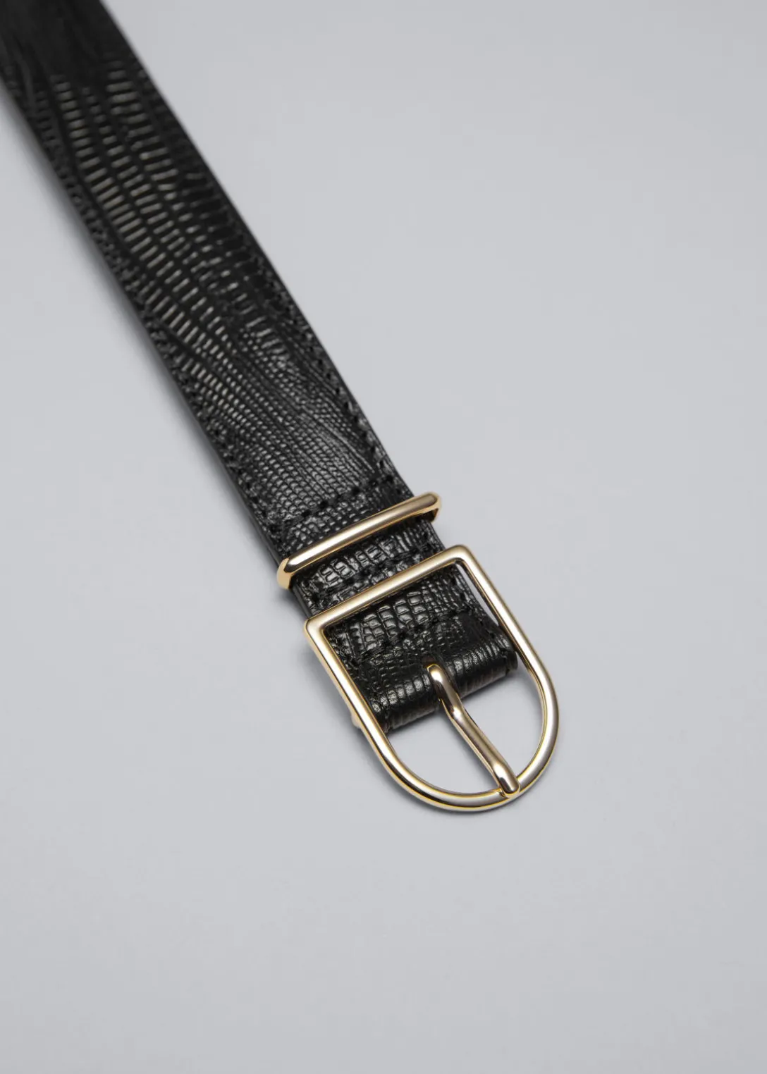 Clearance & Other Stories Mid-Waist Leather Belt Black