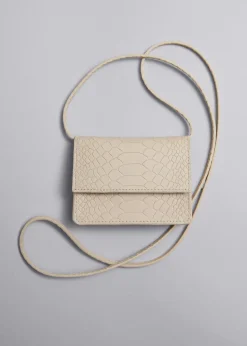 Clearance & Other Stories Mini Leather Pouch Vanilla