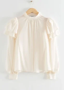 Flash Sale & Other Stories Mulberry Silk Layered Frilled Shirt