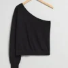 Cheap & Other Stories One-Shoulder Merino Top Black