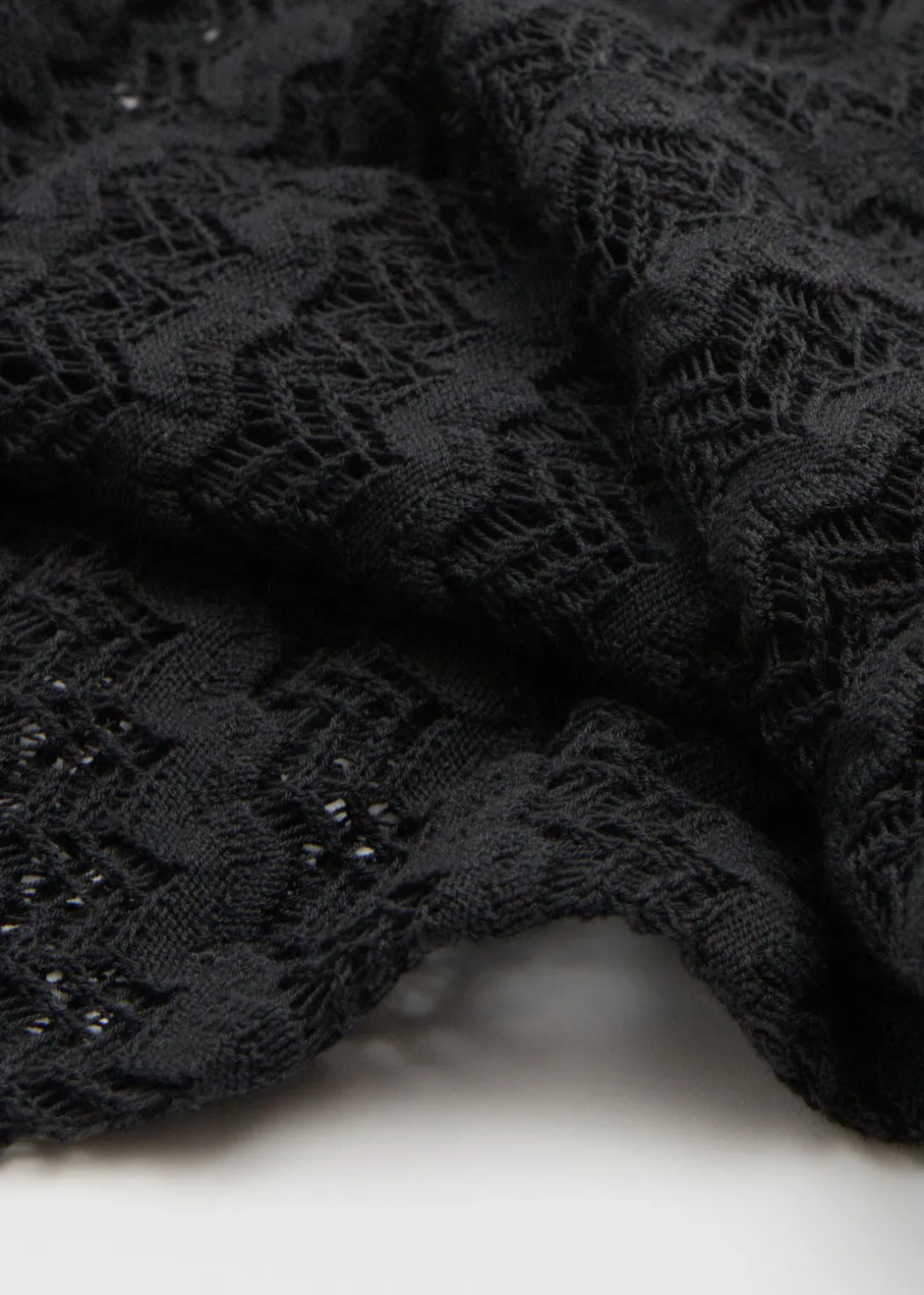 Outlet & Other Stories Open Tie-Back Pointelle Knit Dress Black