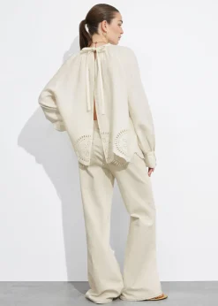 Flash Sale & Other Stories Open-Back Linen Blouse White