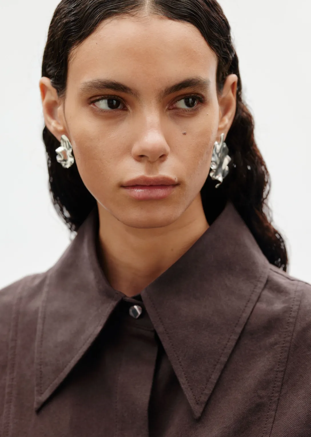Online & Other Stories Organic-Shape Stud Earrings Silver