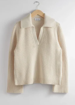 Best Sale & Other Stories Oversized Collared Sweater Ivory