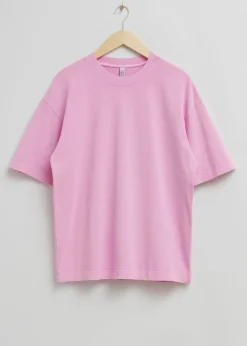 Best & Other Stories Oversized Cotton Jersey T-Shirt Pink