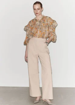 Flash Sale & Other Stories Oversized Frill Blouse Orange/Green/Pink