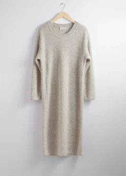 Sale & Other Stories Oversized Knit Midi Dress Mole