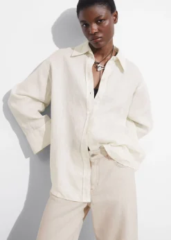 Clearance & Other Stories Oversized Linen Shirt White
