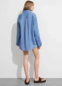 Best Sale & Other Stories Oversized Linen Shirt Blue