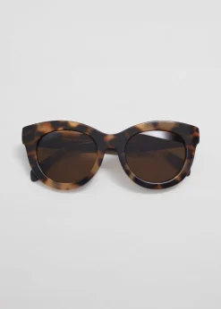Fashion & Other Stories Oversized Round Lens Sunglasses Brown