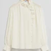 Discount & Other Stories Oversized Silk Blouse Ivory
