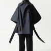 Sale & Other Stories Oversized Trenchcoat Cape Navy