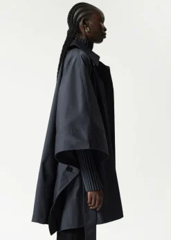 Sale & Other Stories Oversized Trenchcoat Cape Navy