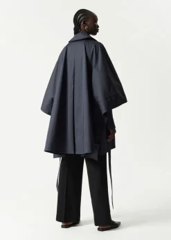 Sale & Other Stories Oversized Trenchcoat Cape Navy