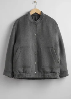 Flash Sale & Other Stories Oversized Wool Jacket Grey Melange