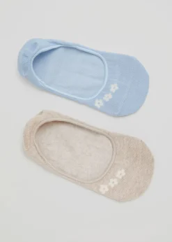 Outlet & Other Stories 2-Pack Footie Socks Baby Blue/Ecru