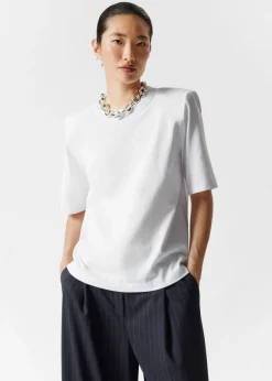 Sale & Other Stories Padded-Shoulder Cotton T-Shirt