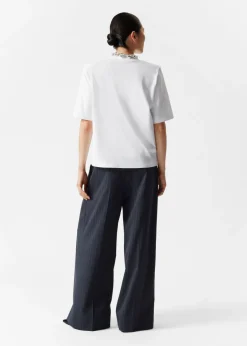 Sale & Other Stories Padded-Shoulder Cotton T-Shirt