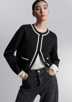 Sale & Other Stories Patch Pocket Cardigan Black