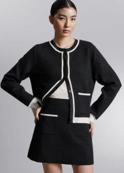 Sale & Other Stories Patch Pocket Cardigan Black