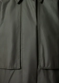 Store & Other Stories Patch-Pocket Cotton Coat Green