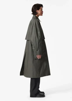 Store & Other Stories Patch-Pocket Cotton Coat Green