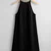 Outlet & Other Stories Pearl-Collar Mini Dress Black