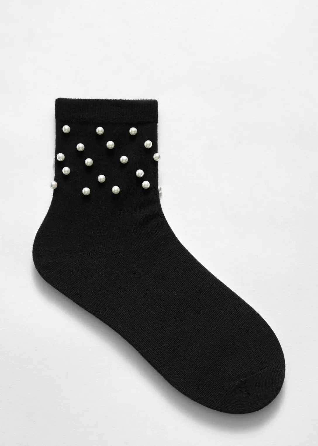 Outlet & Other Stories Pearl-Embellished Socks Black