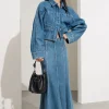 Cheap & Other Stories Pleated Denim Maxi Skirt