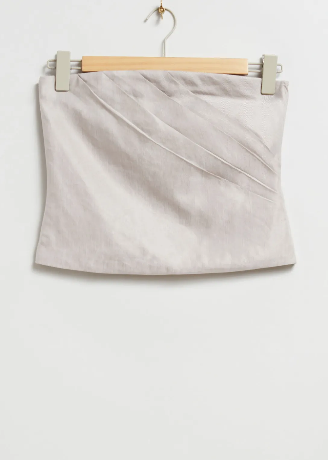 Flash Sale & Other Stories Pleated Detail Tube Top Light Grey