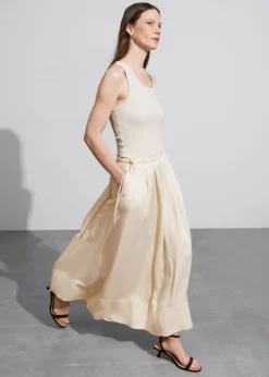 Sale & Other Stories Pleated Drawstring Midi Skirt