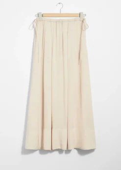 Sale & Other Stories Pleated Drawstring Midi Skirt