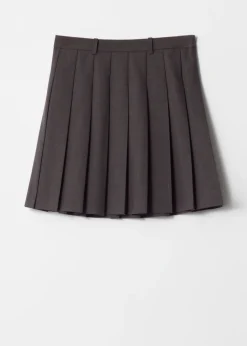 Cheap & Other Stories Pleated Mini Skirt Dark Grey