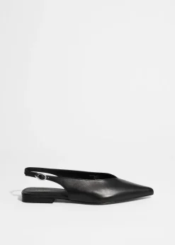 Hot & Other Stories Pointed Slingback Pumps Black