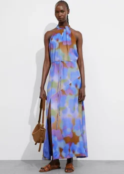 Best & Other Stories Printed Halterneck Maxi Dress Blue Print