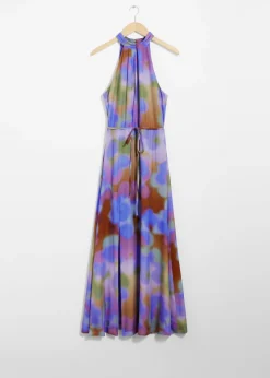 Best & Other Stories Printed Halterneck Maxi Dress Blue Print