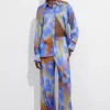Cheap & Other Stories Printed Satin Trousers Blue Print