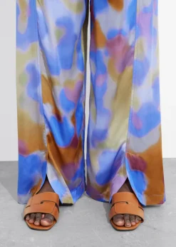Cheap & Other Stories Printed Satin Trousers Blue Print