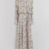 Shop & Other Stories Printed Side Slit Maxi Dress Dusty Pink Floral Print