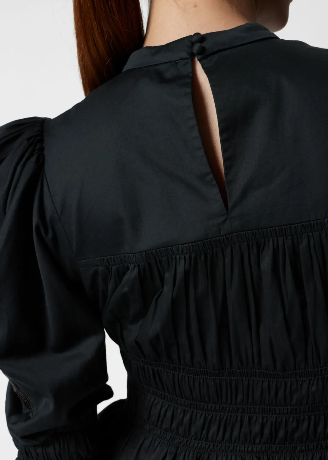 Best & Other Stories Puff Sleeve Peplum Blouse Black