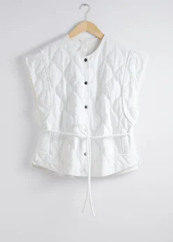 Cheap & Other Stories Quilted Gilet White