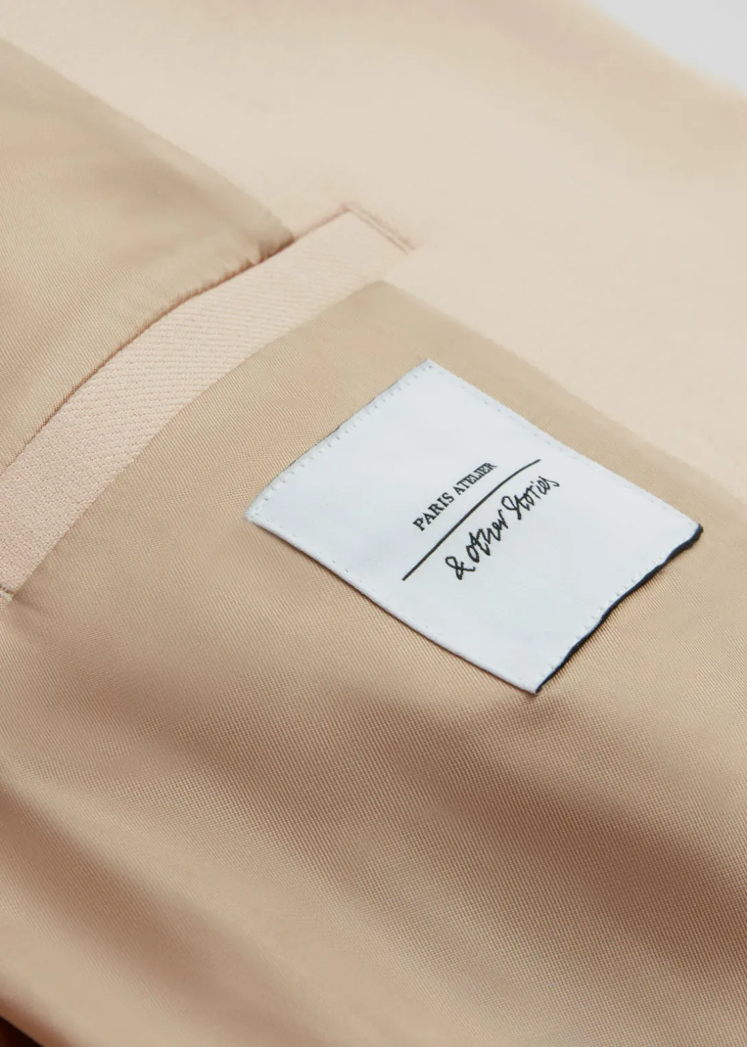 Fashion & Other Stories Relaxed Cropped Pea Coat Light Beige