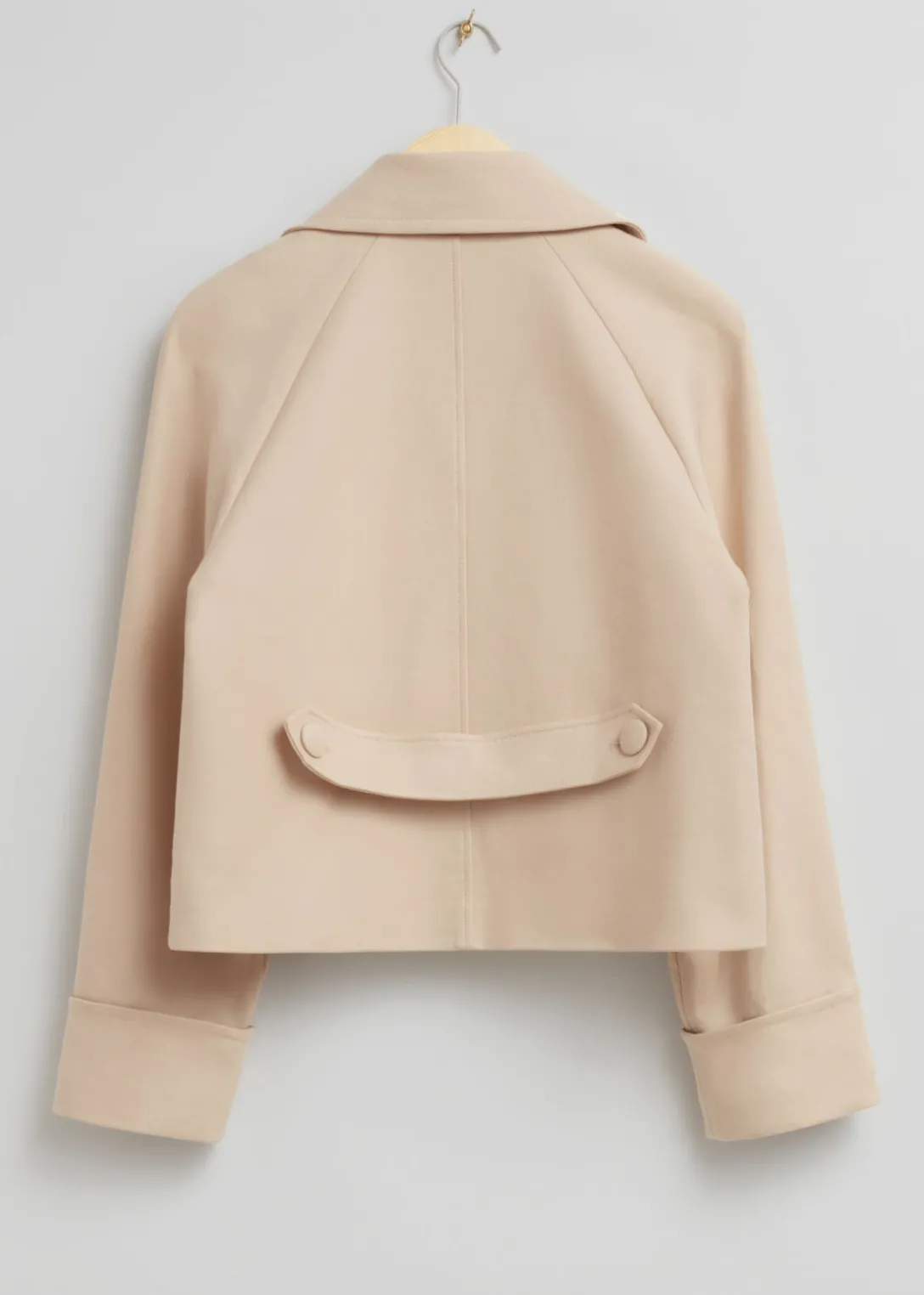 Fashion & Other Stories Relaxed Cropped Pea Coat Light Beige