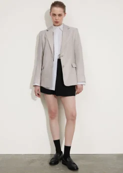Best & Other Stories Relaxed Linen-Blend Blazer Light Grey