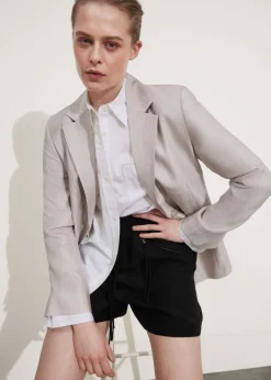 Best & Other Stories Relaxed Linen-Blend Blazer Light Grey