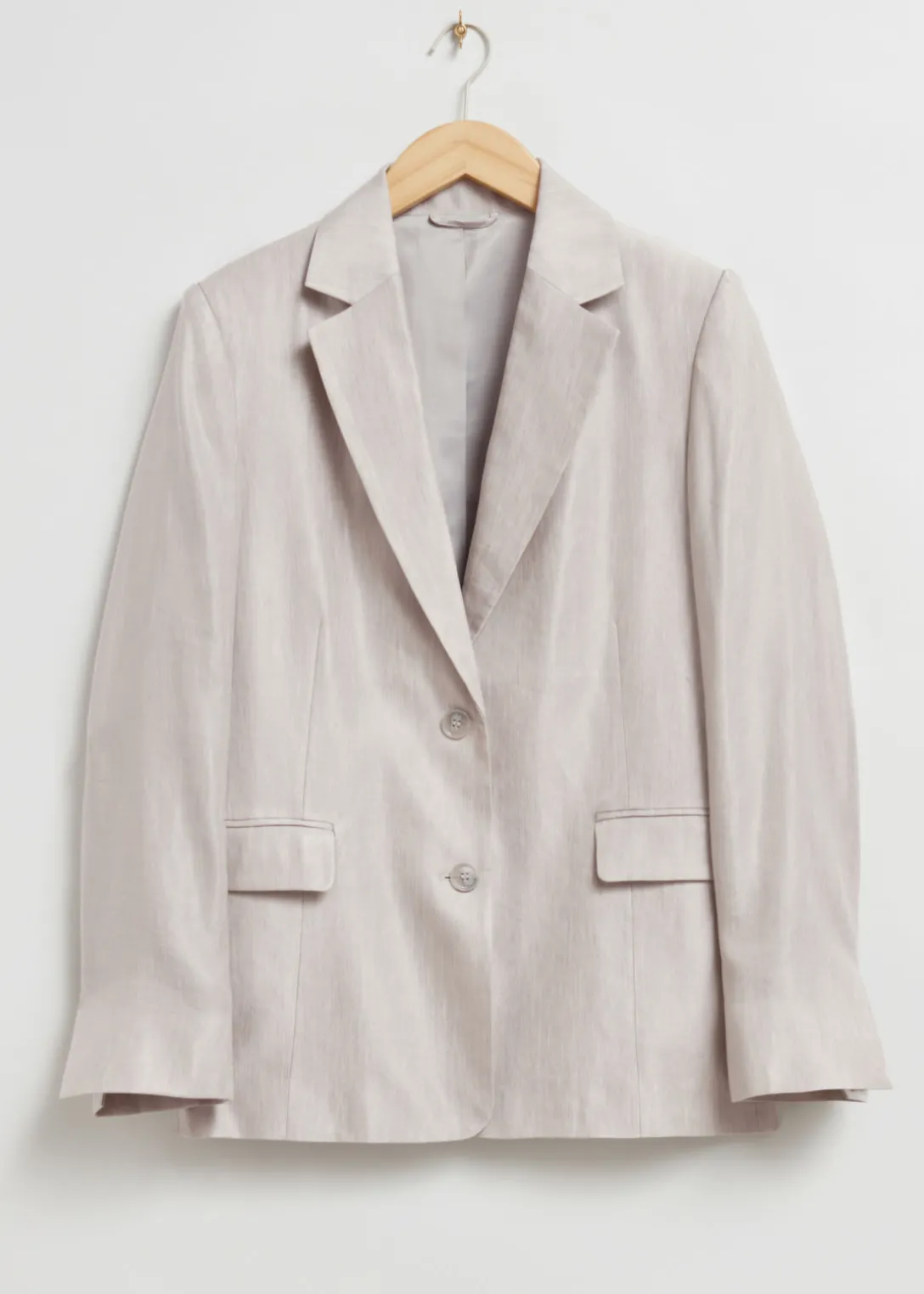Best & Other Stories Relaxed Linen-Blend Blazer Light Grey