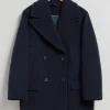 Outlet & Other Stories Relaxed Pea Coat Navy