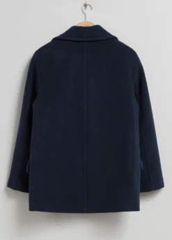 Outlet & Other Stories Relaxed Pea Coat Navy
